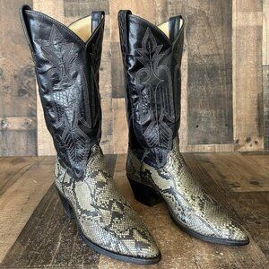Dan Post Vintage Snakeskin Western Cowboy Boots Womens 7 M